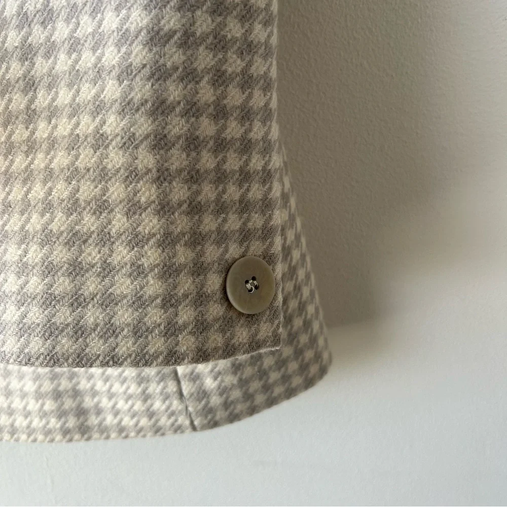 Tailleur Platinum by Barrie Pace Vintage 100% Wool Blazer Houndstooth Cream 16